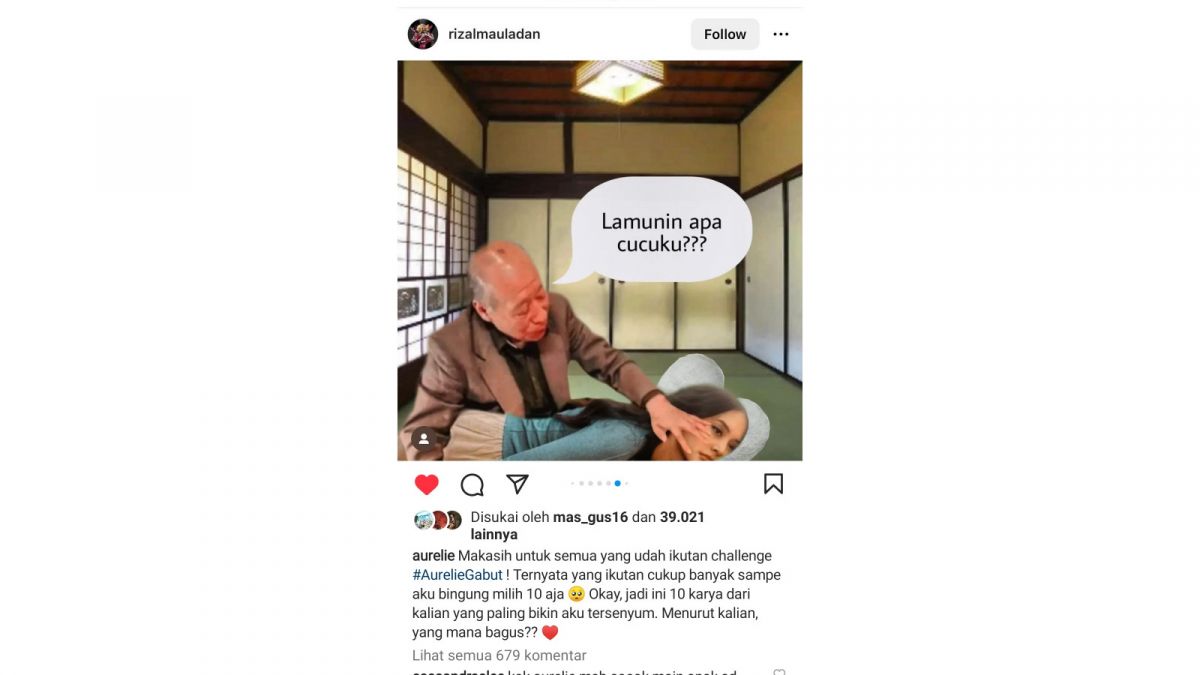 Salah satu foto hasil editan follower. [(Instagram/Aurelie Moeremans)]