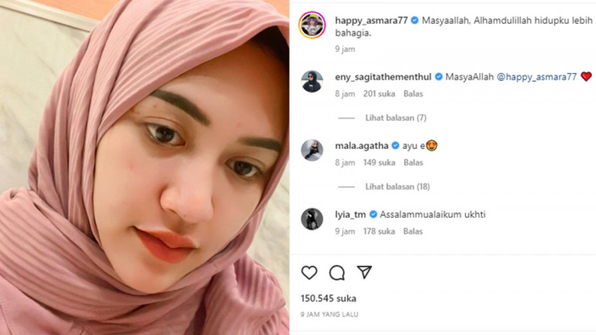 Putus dari Denny Caknan, Happy Asmara Unggah Foto Berjilbab dan Ngaku Lebih Bahagia, Netizen: Bidadari [Instagram @happy_asmara77]