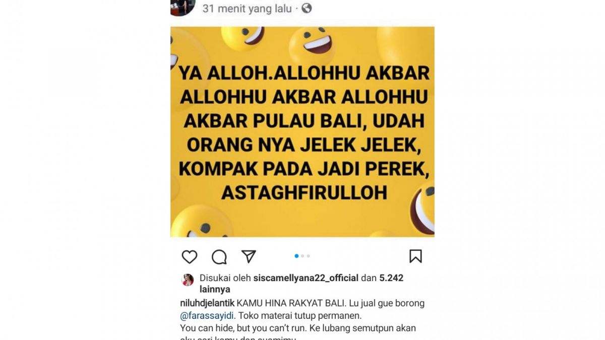 Unggahan Instagram Ni Luh Djelantik