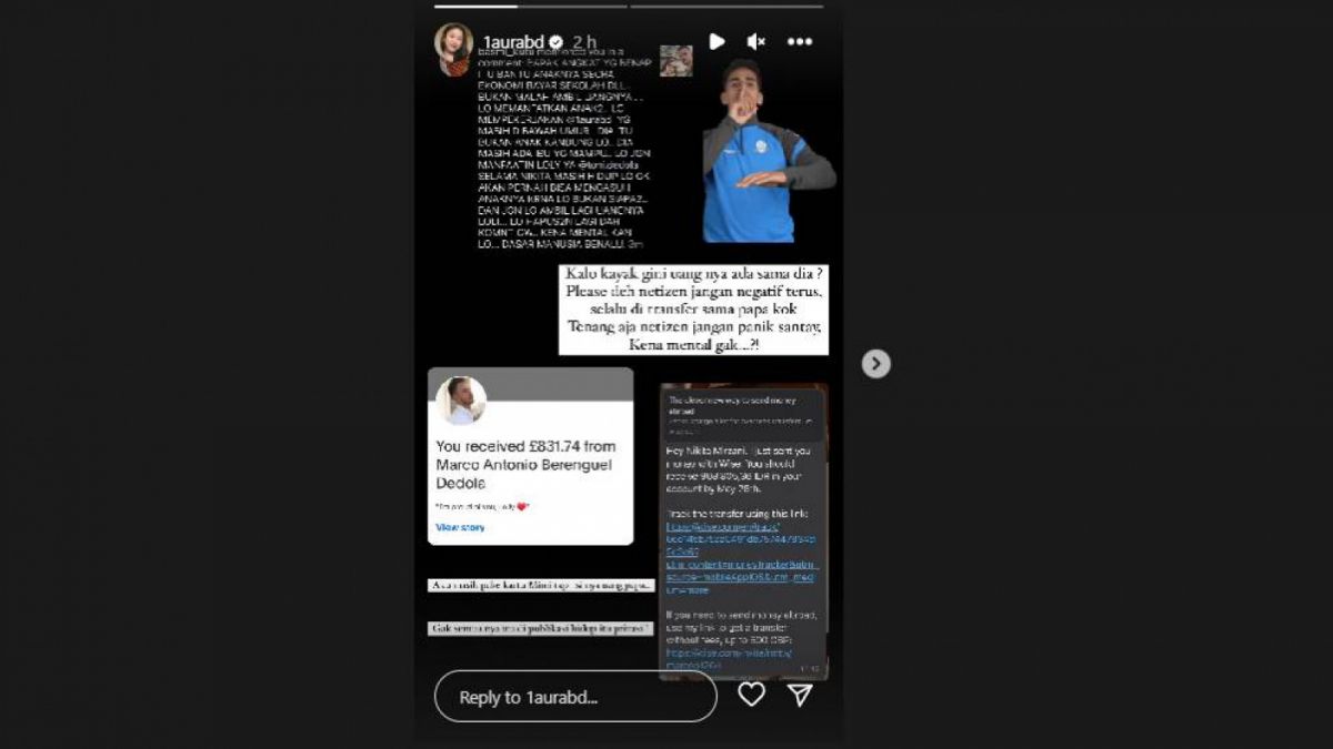 Lolly Pasang Badan Untuk Antonio Dedola [InstaStory/@1aurabd]