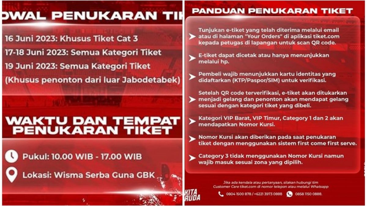 Jadwal Penukaran Tiket Laga Timnas Indonesia vs Argentina [Instagram/pssi]