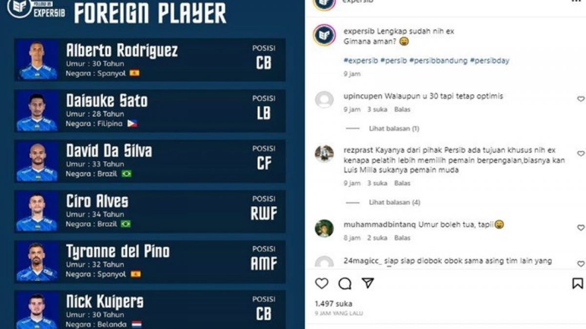 Jajaran Pemain Asing Persib Bandung [Instagram/expersib]