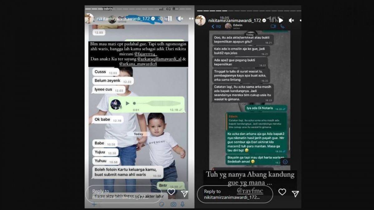 Nikita Mirzani soal Daftar Ahli Waris [Instagram @nikitamirzanimawardi_172]