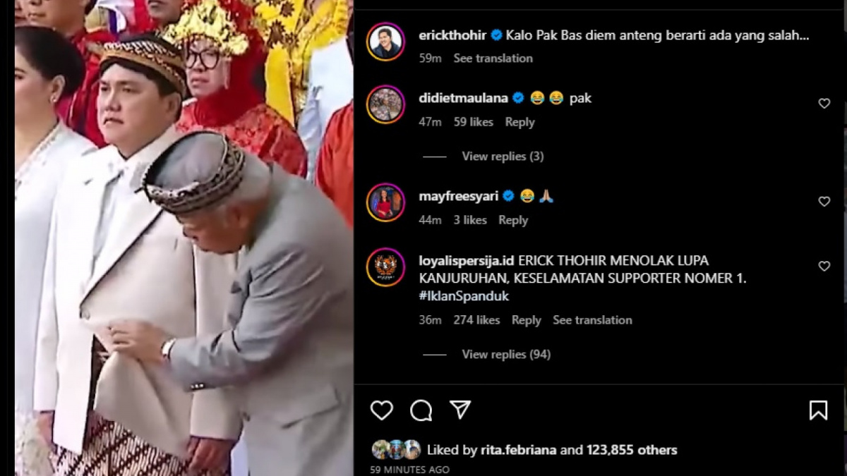 Kocak Momen Erick Thohir Diusili Menteri Pupr Pada Peringatan Hut Ke Ri Bikin Ngakak