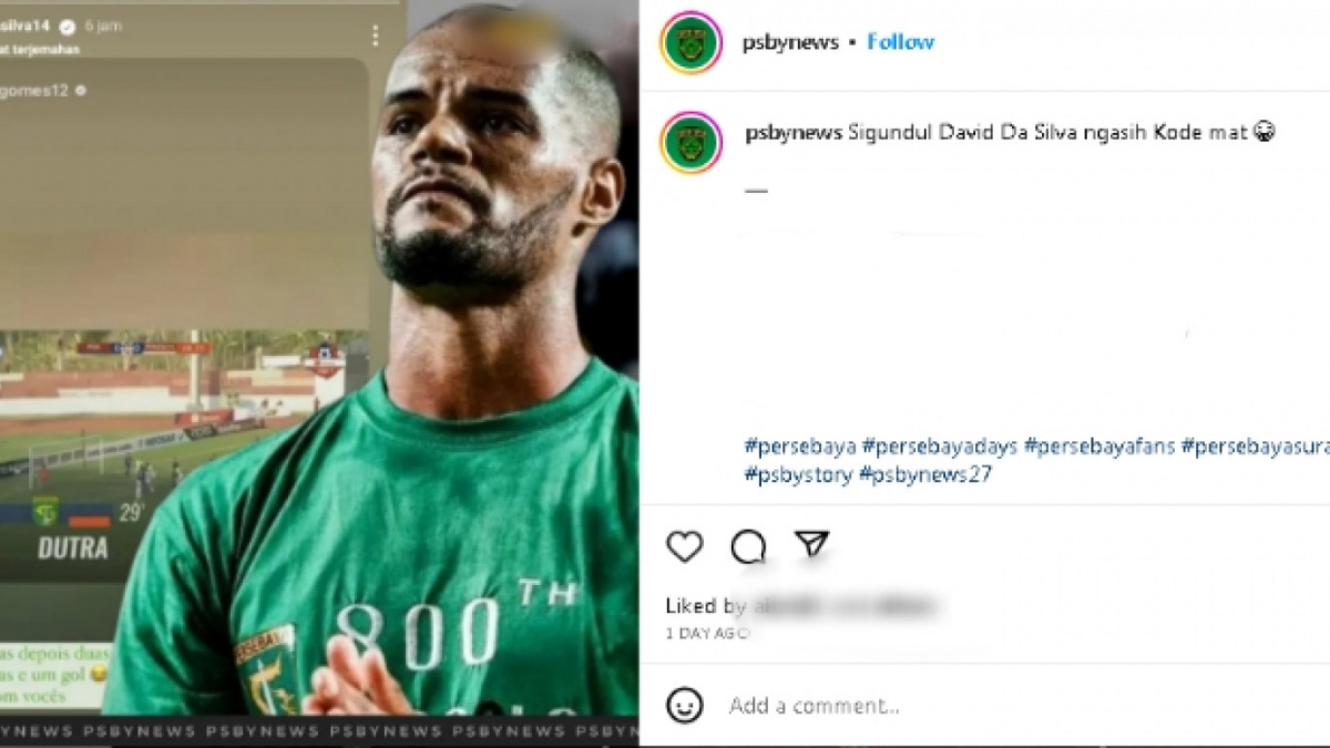 Unggahan David da Silva yang kembali di-posting ulang fanbase Persebaya Surabaya [Instagram: @psbynews]