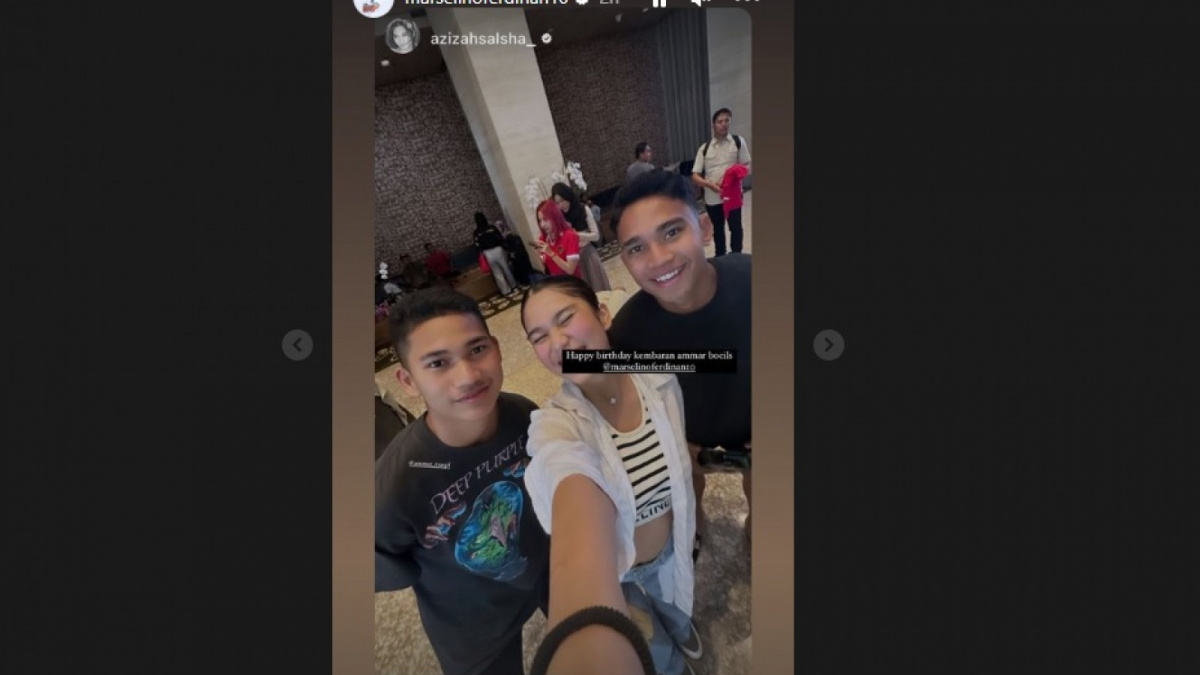 Unggahan instagram Story Azizah yang direpost oleh Marselino Ferdinan