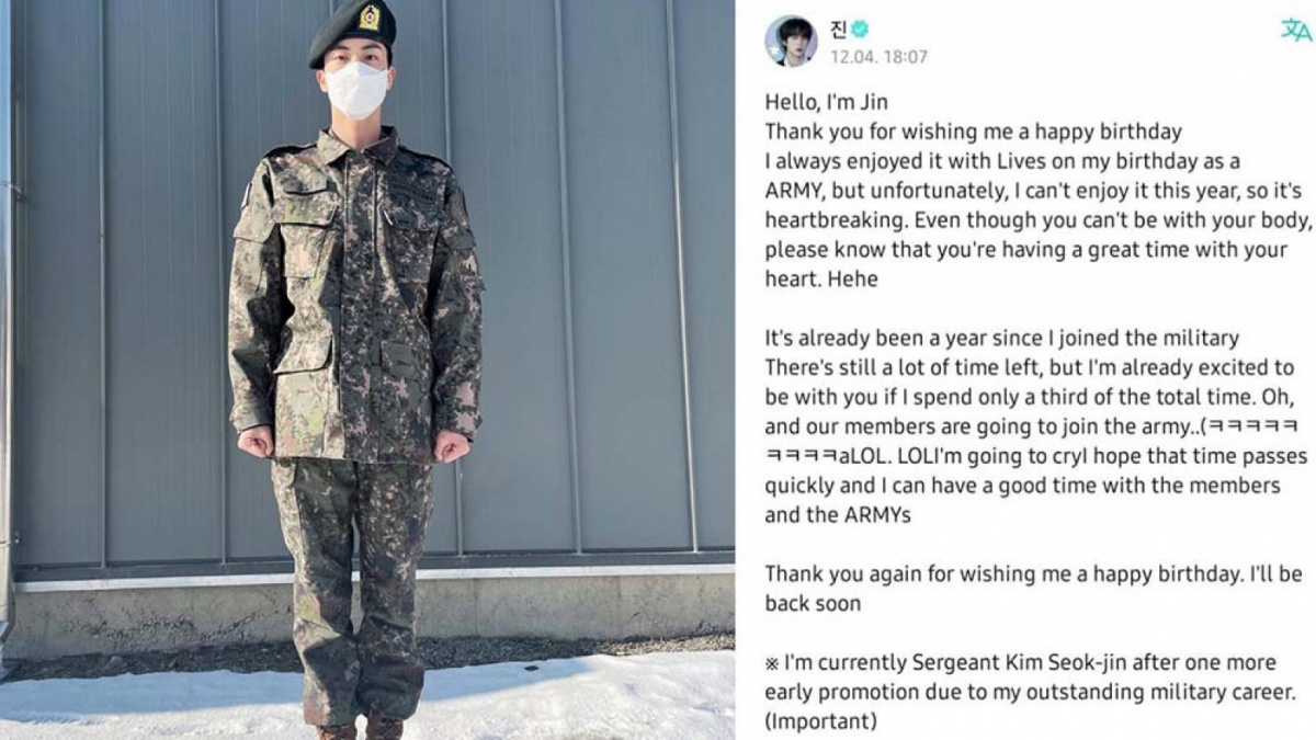 Pesan menyentuh Jin BTS untuk ARMY [Kolase Suara Denpasar]