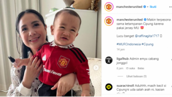 Viral, Nagita Slavina Dituding Membelikan Baby Rayyanza Jersey KW Manchester United