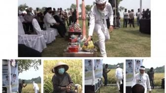 Viral! Menteri Pertanian Pidato, Aksi Dedi Mulyadi Bikin Terenyuh: Bagikan Makan dan Buah Bagi Para Petani yang Duduk di Sawah