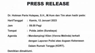 Hotman Paris Bagikan Press Release Kawal Venna Melinda ke Polda Jatim, Warganet: Mantap Bang