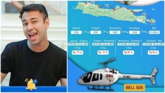 Raffi Ahmad dan Nagita Slavina Buka Tur Naik Helikopter, Rute Jakarta, Cirebon, Semarang, Surabaya dan Bali, Cek Tarifnya!