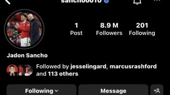 Surprise! Winger Manchester United Jadon Sancho Kembali ke Instagram