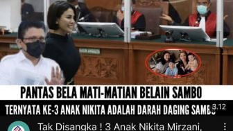 CEK FAKTA: Pantas Mati-Matian Belain Sambo, Ternyata Ke-3 Anak Nikita Mirzani adalah Darah Daging Sambo?