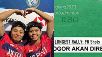 Rally 98 Pukulan Apriyani/Fadia Silva lolos ke Perempatfinal All England 2023