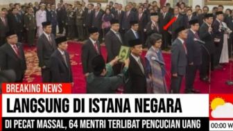 CEK FAKTA: Jokowi Pecat Massal 64 Menterinya Akibat Kasus Pencucian Uang?