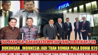 CEK FAKTA: Kabar Gembira!! Berkat Eric Thohir melobi FIFA, Indonesia Tetap Menjadi Tuan Rumah Piala Dunia U-20 2023?