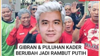 Dukung Ganjar Pranowo sebagai Capres PDIP, Gibran Rakabuming dan 17 Kader Solo Cat Rambut Jadi Putih?