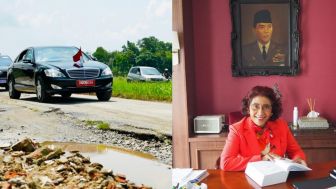 Pesiden Jokowi Tinjau Jalan Dajjal di Lampung, Susi Pudjiastuti Minta Ini: Bila Perlu Tiap Hari