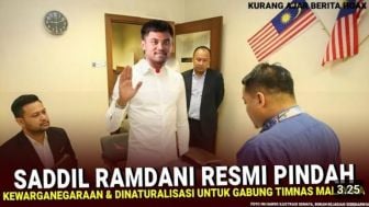 CEK FAKTA: Usai Sindir Pemain Keturunan di Timnas Indonesia, Saddil Ramdani Pindah Kewarganegaraan dan Dinaturalisasi Malaysia?