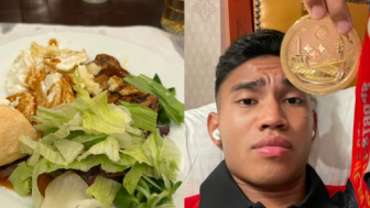 Marselino Ferdinan Pamer Menu Makan saat di KMSK Deinze, Netizen: Kok Gak Pake Nasi?