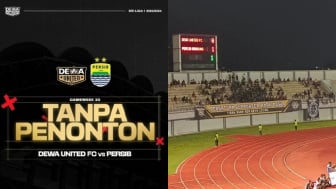 Beredar Foto Suporter Dewa United Masuk ke Tribun, Padahal Laga Kontra Persib Bandung Digelar Tanpa Penonton