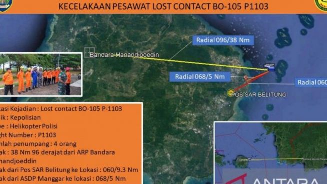 Detik-Detik Helikopter Polri Hilang di Perairan Bangka Belitung, Begini Kronologinya