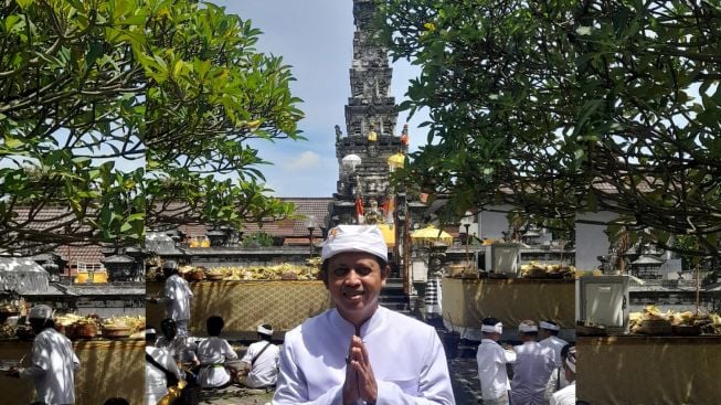 Euforia Umat Hindu Lakukan Persembahyangan Hari Raya Galungan di Pura Agung Jagatnatha Denpasar