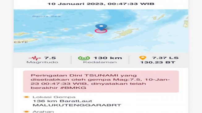 Peringatan Dini Tsunami Dicabut, Pasca Gempa 7,5 SR yang Terasa sampai Kupang