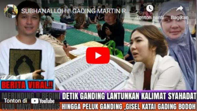 CEK FAKTA: Subhanalloh !! Gading Marten Resmi Mualaf, Luna Maya Menangis Bahagia, Gisel Katai Luna Wanita Gatel, Benarkah?