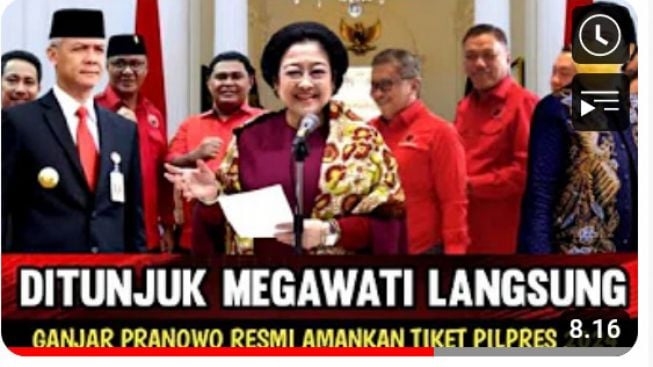 CEK FAKTA: Final, Ketum PDIP Megawati Deklarasi Ganjar Pranowo Jadi Presiden, Ketimbang Puan Maharani