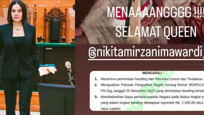 Banding Diterima, Nikita Mirzani: 'Bosen Gue Menang Mulu'