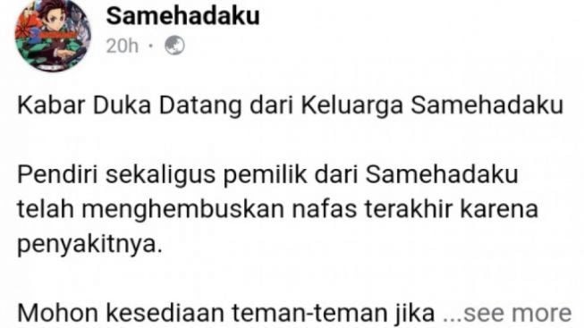 Rest in Peace! Pendiri dan Pemilik Samehadaku Meninggal Dunia