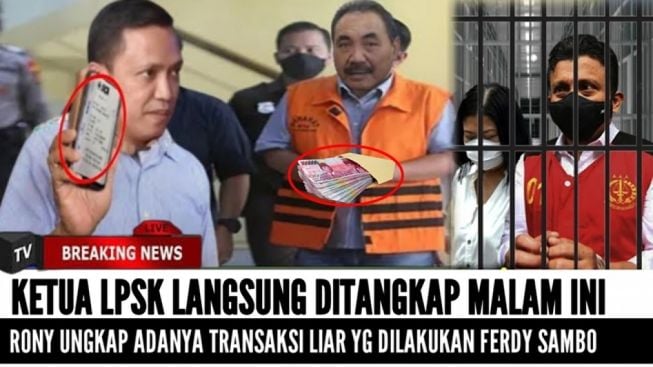 Cek Fakta: Ketua LPSK Langsung Ditangkap, Setelah Terbukti Terima Amplop dari Ferdy Sambo?