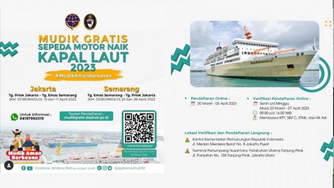 Asik! Kuota Mudik Gratis 2023 Jalur Laut Sebanyak 10.000 Orang