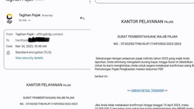 Hati-Hati Jangan Langsung Klik! Beredar Email Tagihan Pajak Berisi Aplikasi Virus