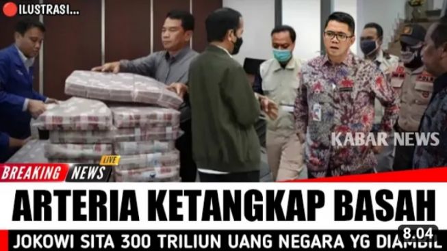 CEK FAKTA: Arteria Dahlan Dijemput KPK, Jokowi Sita Rp300 Triliun Uang Negara yang Dicuri?