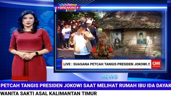 CEK FAKTA: Pecah Tangis Presiden Jokowi saat Melihat Rumah Ibu Ida Dayak yang Viral, Berikut Faktanya!