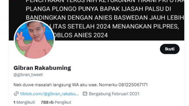Centang Biru Akun Twitternya Hilang, Gibran Rakabuming: Bangga Senasib Sama Blackpink
