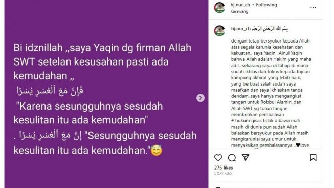 Diduga Menyindir Dokter Wayan, Istri Pertama Hapus Postingan di Instagram