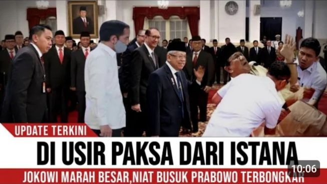 CEK FAKTA: Viral Jokowi Marah Besar, Niat Busuk Prabowo Terbongkar dan Diusir Paksa dari Istana