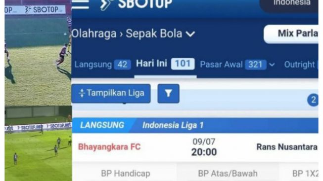 Bikin Resah! Geger Promosi Rumah Judi SBOTOP di Liga 1