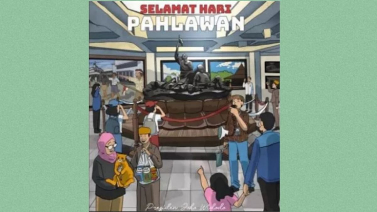 Penampakan Oyen di karikatur ucapan selamat hari pahlawan yang diunggah Jokowi [Instagram/@jokowi]