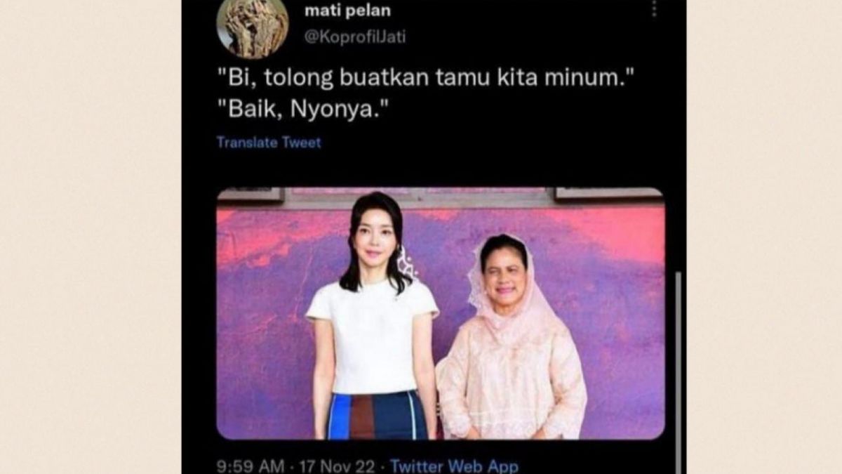 Tangkap layar unggahan yang dianggap menghina Ibu Iriana [Twitter @KoprofilJati]