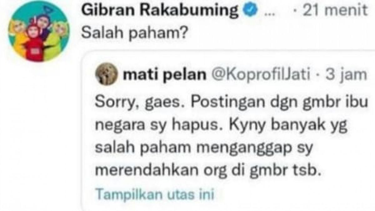 Tweet Gibran Rakabuming [Twitter @gibran_tweet]