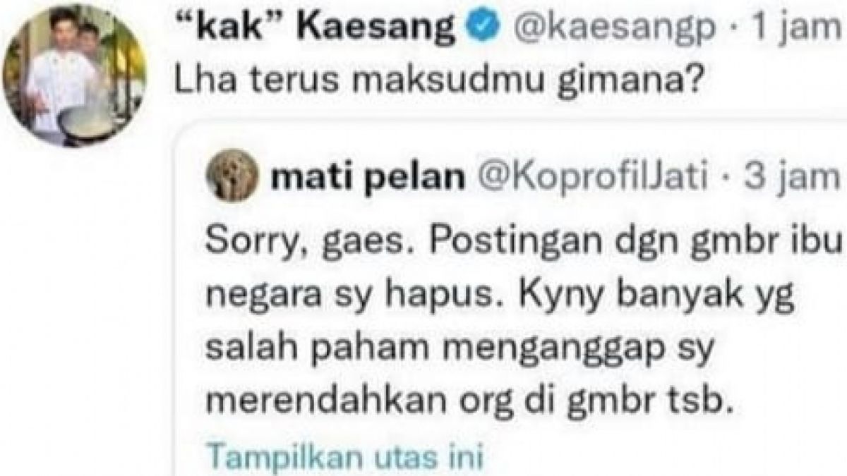 Tweet Kaesang Pangarep [Twitter @kaesagp]
