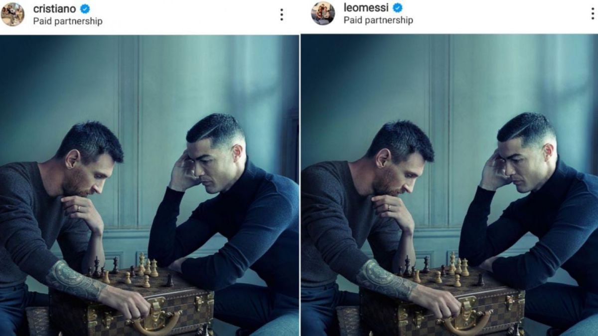 Iklan terbaru Lionel Messi dan Cristiano Ronaldo yang ditampilkan di Instagram masing-masing [Instagram/@leomessi/@cristiano]