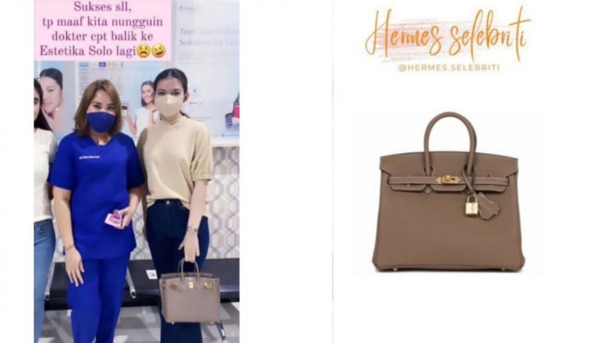 Selvi Ananda saat membawa tas Hermes Birkin [Instagram @hermes.selebriti]