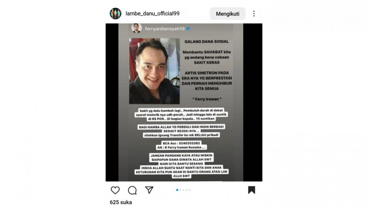 Unggahan di salah satu aku gosip instagram [Tangkapan layar]