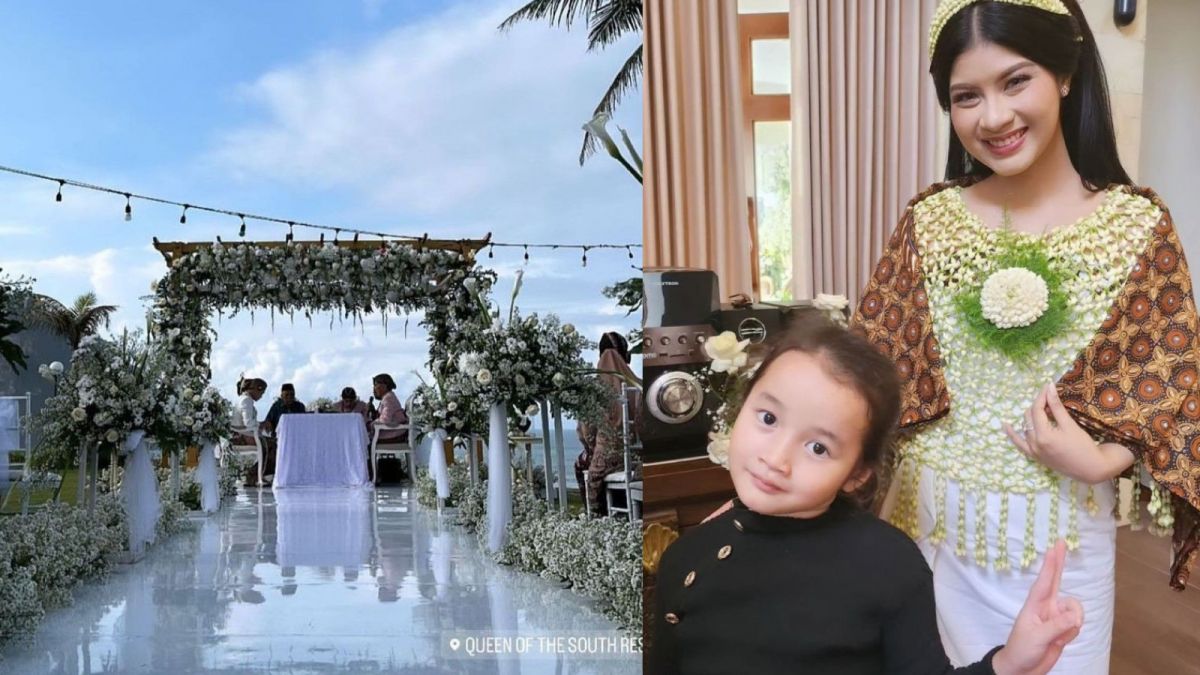 Kolase foto yang memperlihatkan suasana pernikahan Tri Suaka dan Nabila Maharani [Instagram @xdjtrisuaka dan @nabilaamw]