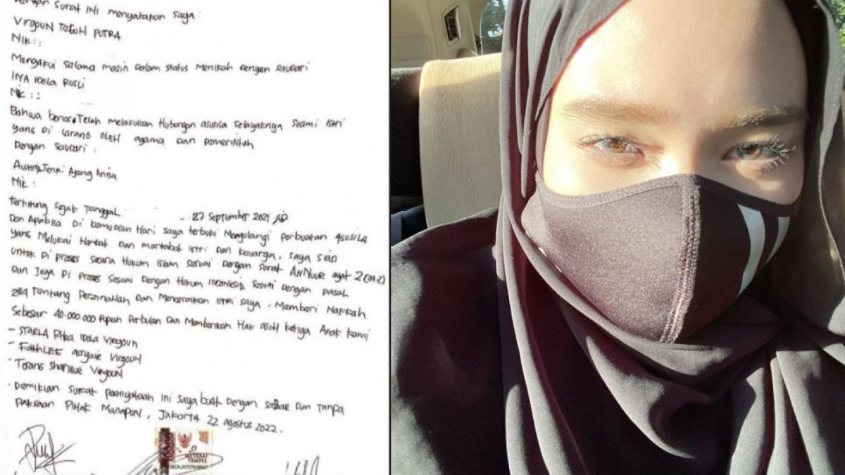 Kolase foto surat pernyataan yang dibuat Virgoun (kiri) dan Inara Rusli [Instagram]